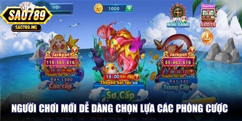 Người chơi mới dễ dàng chọn lựa các phòng cược nhỏ để rèn luyện